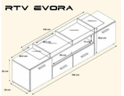 Televizní stolek Cama EVORA 200 švestka/bílý lesk