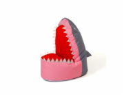 Sako taška pouffe Shark šedo-růžová XXL 100 x 60 cm