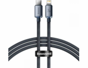 Baseus Crystal kabel USB-C na Lightning, 20W, PD, 1,2 m (černý)