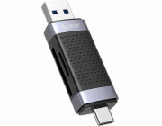 Orico CD2D-AC2-BK-EP Čtečka paměťových karet TF/SD, USB + USB-C (černá)