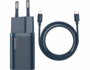 Baseus Super Si Quick Charger 1C 20W s kabelem USB-C pro Lightning 1m (modrý)