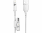 Foneng X62 Magnetický kabel 3v1 USB na USB-C / Lightning / Micro USB, 2,4 A, 1 m (bílý)