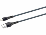 LDNIO LS522 2m kabel USB - Lightning (šedomodrý)