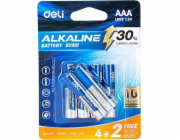 Alkalické baterie Deli AAA LR03 4+2ks