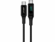 Kabel USB-C na USB-C Acefast C6-03 s displejem, 100 W, 2 m (černý)