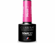 Claresa Soak Off UV/LED hybridní lak Neon 2 5g