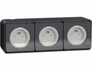 Schneider Electric Mureva Styl Socket 2P+PE trojitá antracitová MUR36037