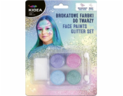 Derform Glitter barvy na obličej 4 barvy KIDEA