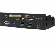 Přední panel LogiLink USB 3.0 + USB-C + eSATA + čtečka karet (UA0341)