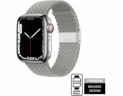 Crong Crong Wave Band – pletený řemínek pro Apple Watch 42/44/45 mm (světle šedý)