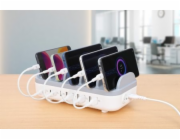 Nabíjecí stanice Manhattan 10x porty: 3x USB-C (až 18W PD) a 7x USB-A (až 12W) Celkový výkon 120W Bílá/šedá Krabička s tříletou zárukou