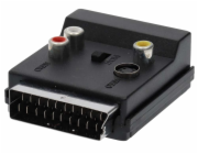 NEDIS SCART adaptér/ SCART zástrčka - S-video Female / SCART zásuvka / 3x RCA zásuvka/ černý/ box