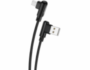 Foneng X70 úhlový kabel USB na Micro USB, 3A, 1 m (černý)