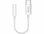 Vipfan L08 USB-C na mini jack 3,5 mm AUX, 10cm, bílý