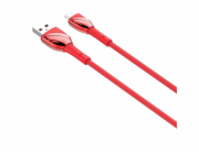 LDNIO LS662 USB - Micro USB 2m, 30W kabel (červený)