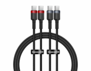 Kabel Baseus Cafule USB-C na USB-C 100W,1m, 2ks (červeno-černý, šedo-černý)