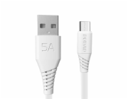 Kabel USB-Micro USB Dudao L2M 5A, 2 m (bílý)