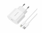 Nabíječka USB-C 20W Essager s kabelem USB-C na Lightning (bílá)