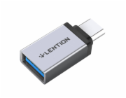 Adaptér USB-C na USB 3.0 Lention (stříbrný)