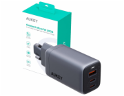 Nástěnná nabíječka Aukey PA-B6U, 1xUSB-A, 2xUSB-C, 67W (šedá)