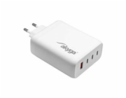 Akyga Nabíječka univerzální USB-A + 3x USB-C PD 5-28V / max. 5A 140W Quick Charge 3.0 GaN, bílá