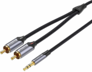 Cable Audio 2xRCA to 3.5mm Vention BCNBG 1.5m (grey)