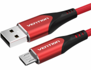 Cable USB 2.0 to Micro USB Vention COARG 3A 1.5m (Red)