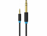 Audio Cable TRS 3.5mm to 6.35mm Vention BABBF 1m, Black