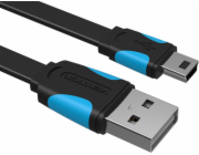 Płaski kabel USB 2.0 A do Mini 5 pinowy Vention VAS-A14-B050 2A 0,5m czarny