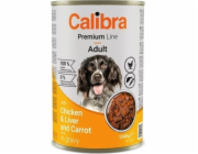 CALIBRA Premium Line Adult Chicken with liver and carrot - mokré krmivo pro psy - 1240g