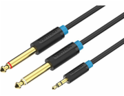 Audio Cable 3.5mm TRS to 2x 6.35mm Vention BACBH 2m (black)