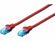 Digitus DIGITUS CAT 5e U-UTP patch kabel PVC AWG 26/7 délka 25m barva červená