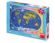 Dino Puzzle Dětská mapa 300 XL dílků