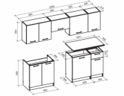 Sestava kuchyňského nábytku Domoletti Daria 240, 2,40m