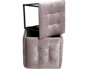 Puff-transformer 5in1 - 5 stools in 1 pouffe powder pink velvet 2269