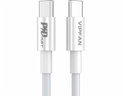 Kabel USB-C na USB-C VFAN P02, 1 m (bílý)