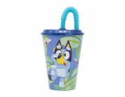 Dětský kelímek na vodu s brčkem STOR 50630 430 ml Bluey (modrý)