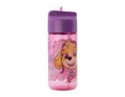 Láhev na vodu s brčkem pro děti STOR 74536 430 ml Paw Patrol (růžová)