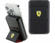 Powerbanka Ferrari Ferrari Powerbank Wireless 15W FEPB10MSPLEK 10000 mAh s funkcí stojánku černá/černá Kovové Logo MagSafe