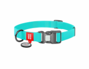 Luminous waterproof dog collar with QR code Waudog size L turquoise