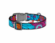 Nylon dog collar with QR code Waudog "Summer" size XL