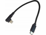 Gembird adaptér USB-C (M) / Lightning (M), datový / nabíjací, opletený, pravouhlý, 0.2m