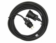 Venkovní prodlužovací kabel 25m / 1 zásuvka / černý / guma / 230 V / 1,5mm2