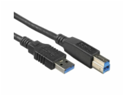 Kabel USB 3.0 Super-speed 5Gbps A-B, 9pin, 0,5m