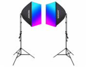 Sada Neewer NK800 dva softboxy + žárovky RGB 24W 2700-6500K + stativy + stínítka