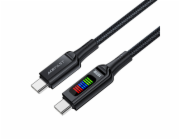 USB-C to USB-C cable Acefast C7-03 1.2m, with display (black)