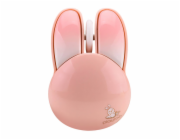 MOFII Wireless Mouse + Bluetooth Rabbit M6DM Oil Painting (White-Pink)