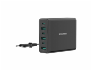 Rocoren power charger 3x USB-C, 3x USB-A, 60W (black)