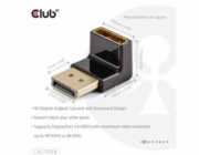 Club3D Adaptér DisplayPort na DisplayPort 1.4, 4K120Hz, 8K30Hz, 90°