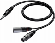 Kabel Procab  CAB709/3 6,3 mm Jack samec stereo - XLR samec a XLR samice 3 metry